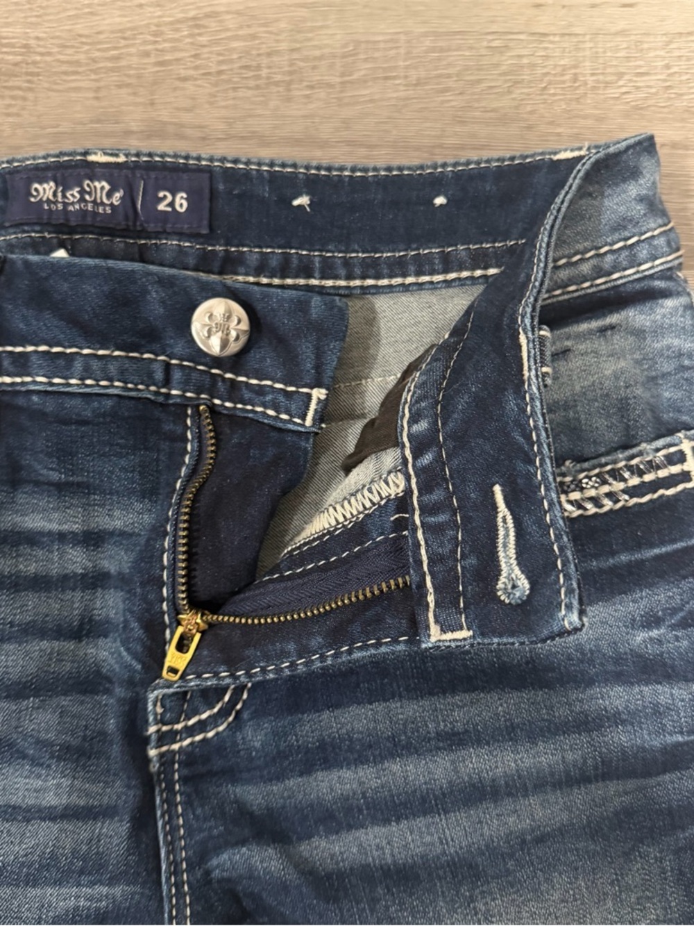 Miss Me Womens Curvy Ankle Skinny Jeans Distressed Flap Pockets Size 26 - Picture 5 of 10